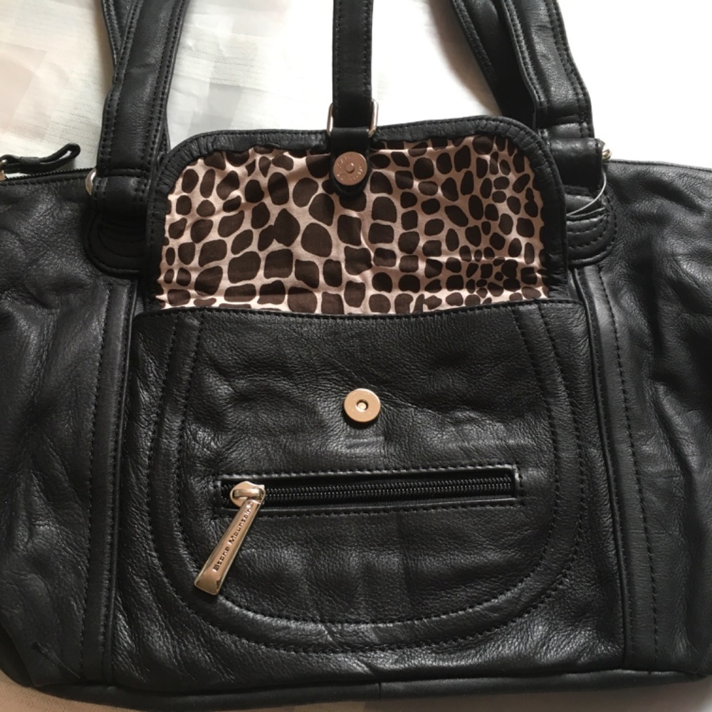 STONE MOUNTAIN Black Leather HOBO TOTE SHOULDER BAG Purse - Picture 4 of 14